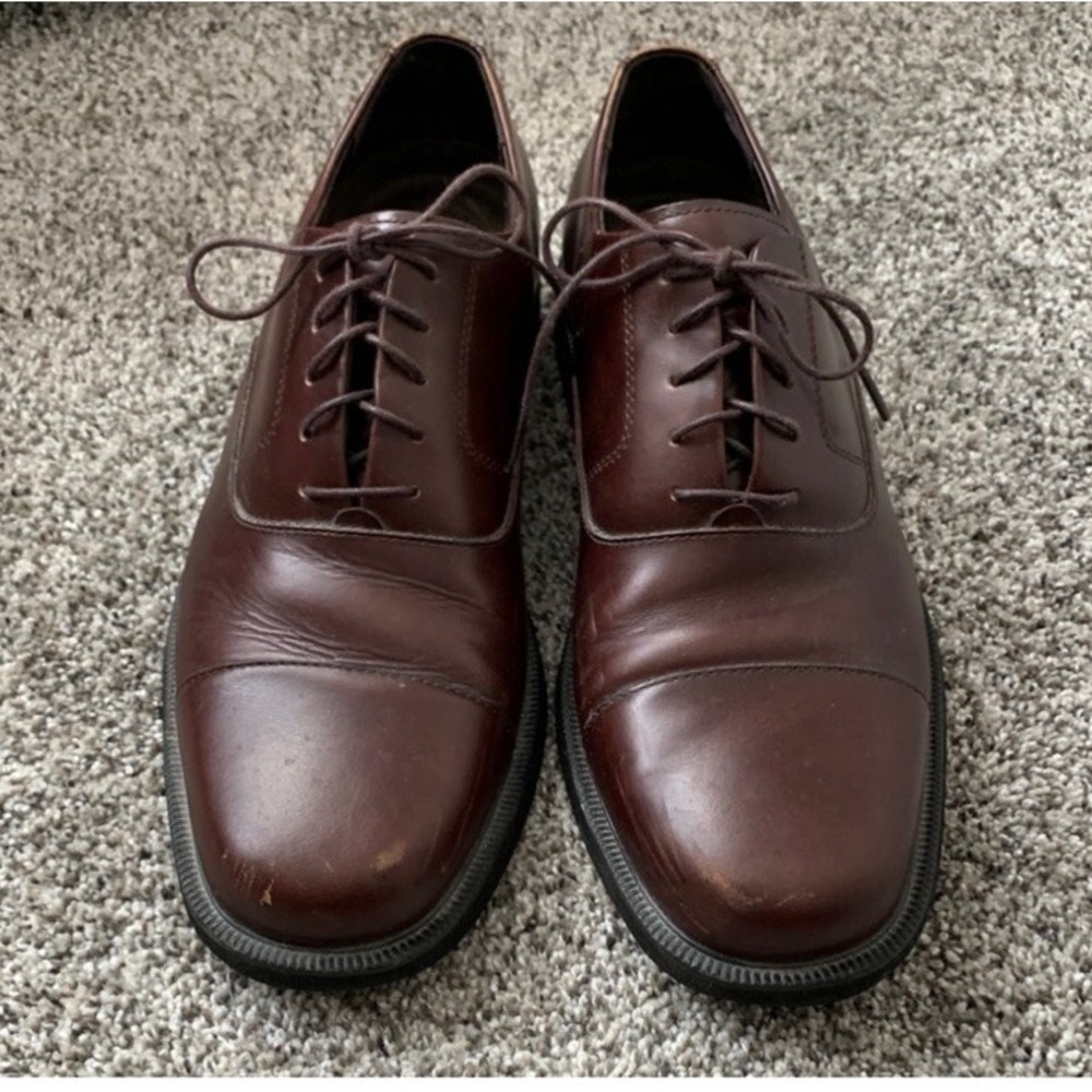 Rockport Men's‎ Casual Brown Dress Shoes Laced Leather Oxfords 10.5 Nice